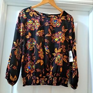 S Liverpool LA Neon Floral Blouse NWT
